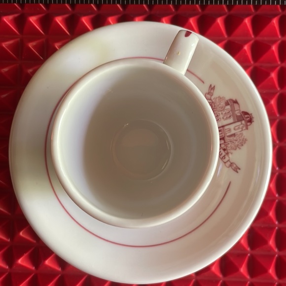 ANTIQUE “ UNIVERSITY CLUB “ HEAVY FOOD SERVICE GRADE TEACUP AND SAUCER - Picture 8 of 11